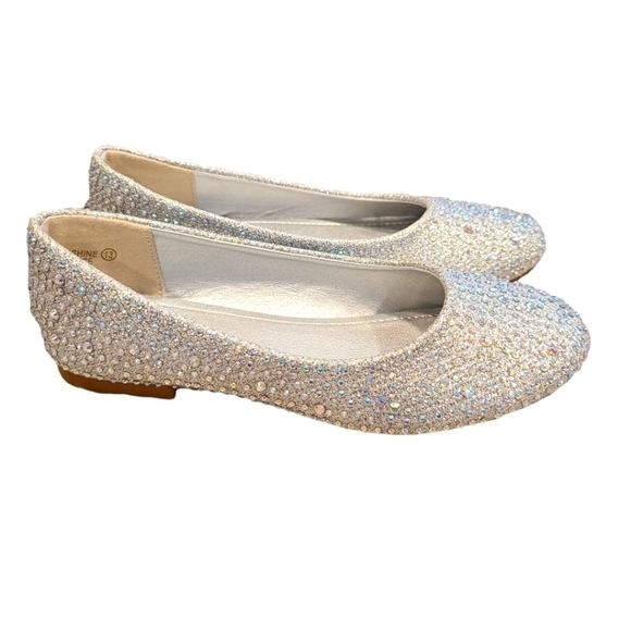 Dream Pairs Rhinestone Ballet Flats, Perfect for the Holidays, Size 13 Kids - Picture 1 of 10